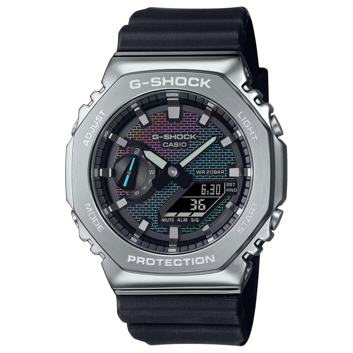 Casio G-Shock GM-2100RW-1A Herrenuhr Silber Mehrfarbig