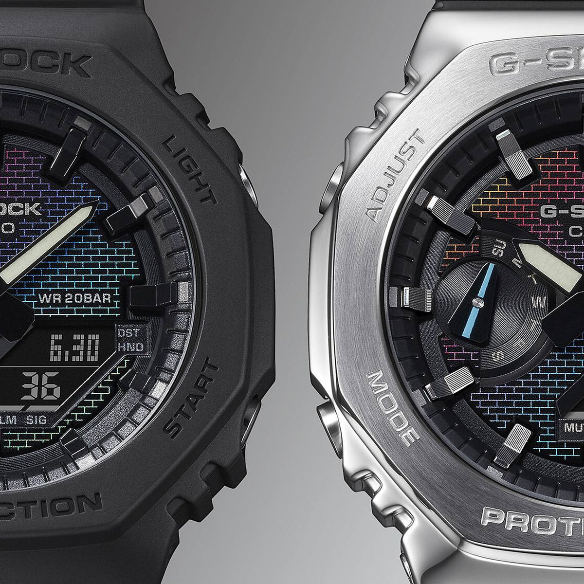 Casio G-Shock GM-2100RW-1A Herrenuhr Silber Mehrfarbig
