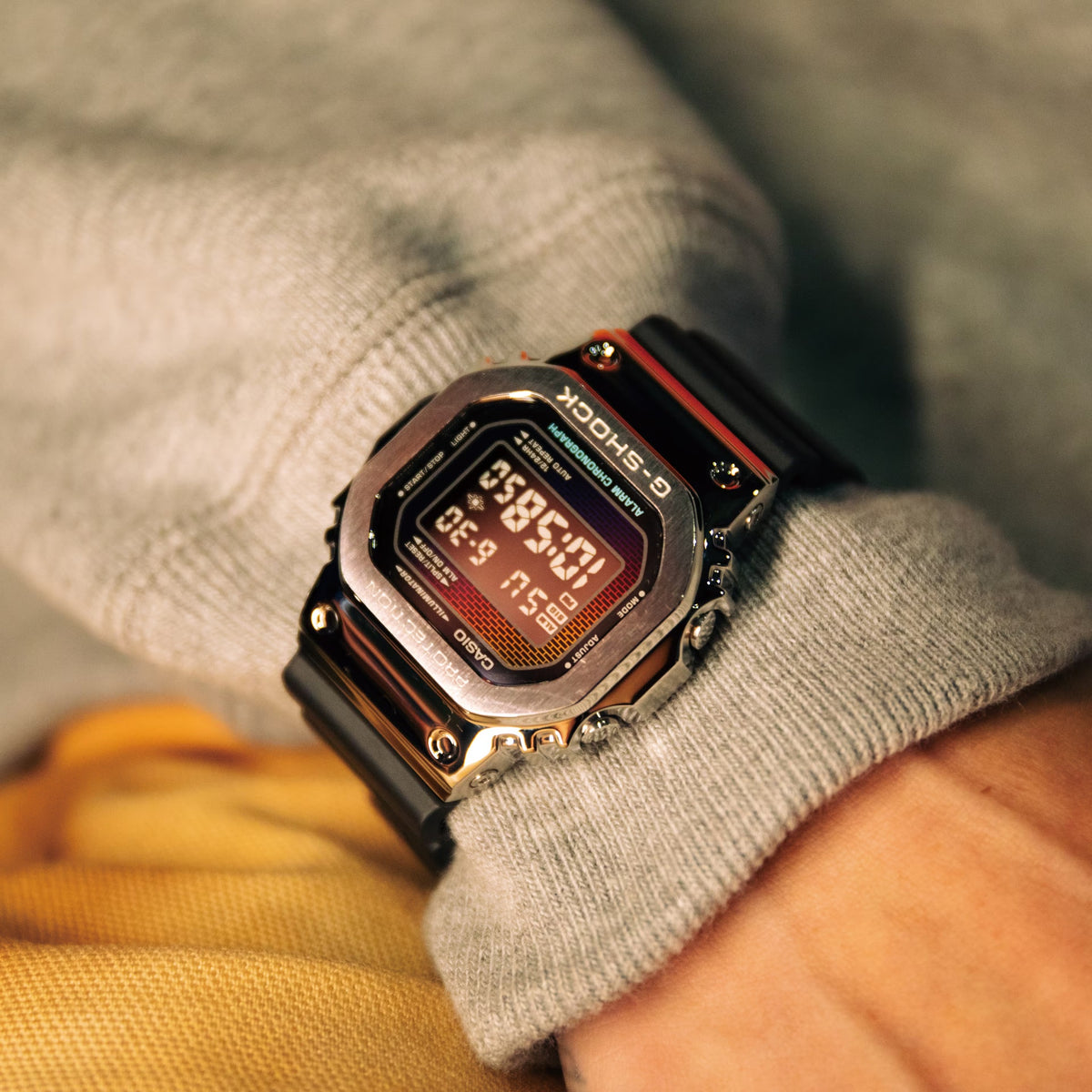 Casio G-Shock GM-5600RW-1 Herrenuhr Silber Schwarz