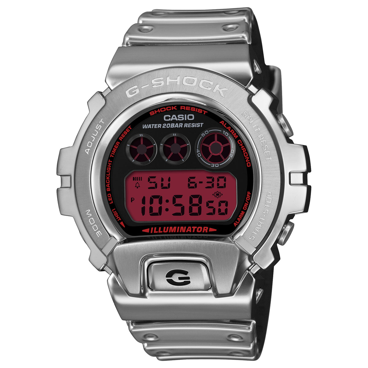 Casio G-Shock Herrenuhr GM-6900YRA-8 Silber Rot