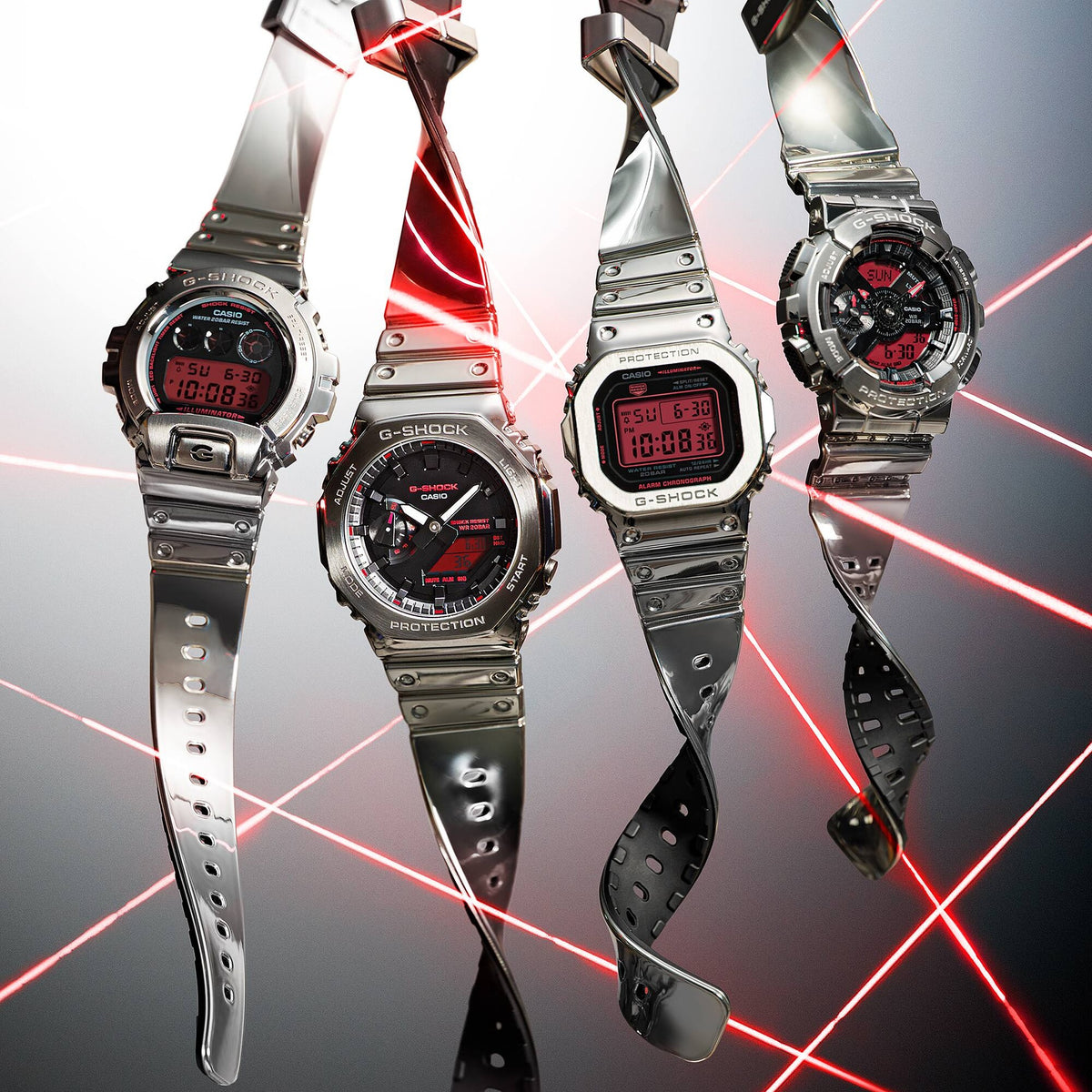 Casio G-Shock Herrenuhr GM-6900YRA-8 Silber Rot