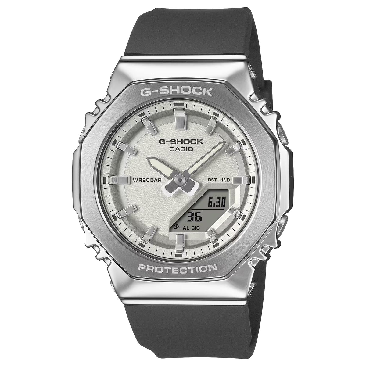 Casio G-Shock GM-S2110-1A7 Damen-Armbanduhr Silber Schwarz