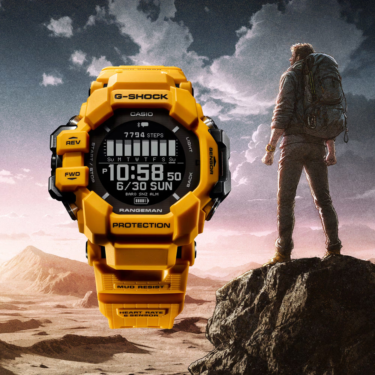 Casio G-Shock GPR-H1000-9 Herrenuhr Gelb