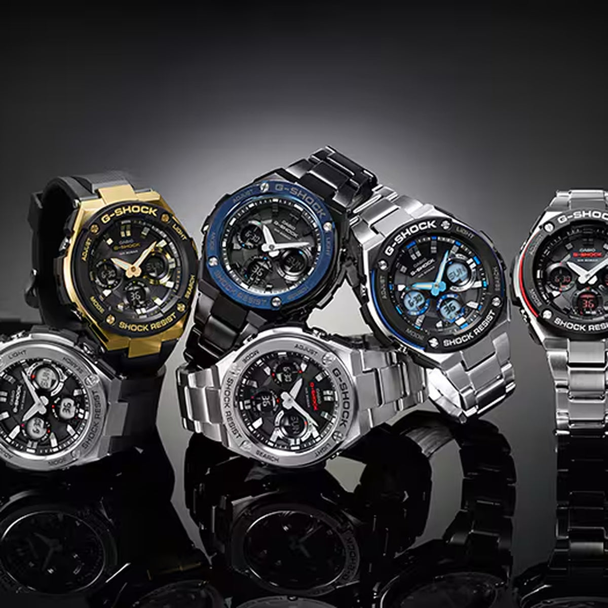 Casio G-Shock GST-S110D-1A Herrenuhr Silber Schwarz