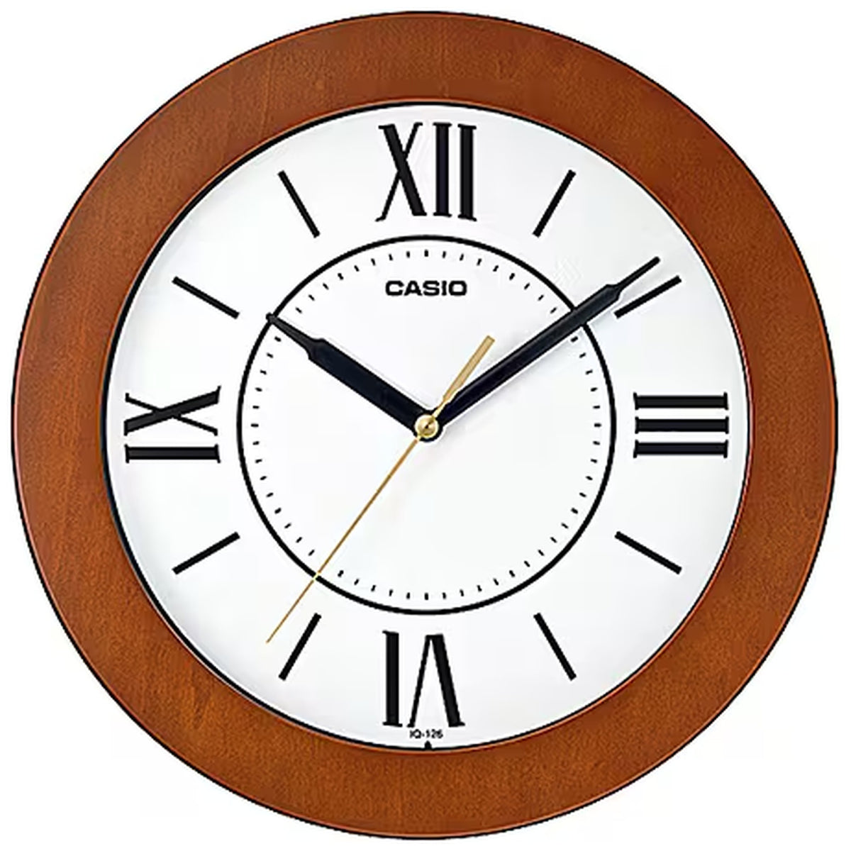 Reloj de pared Casio IQ-126-5B redondo blanco con números romanos