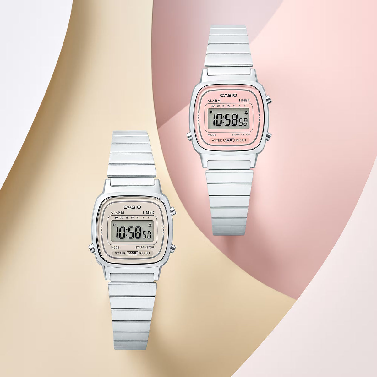 Montre Casio Vintage LA670WEA-8A Digitale Argenté Femme