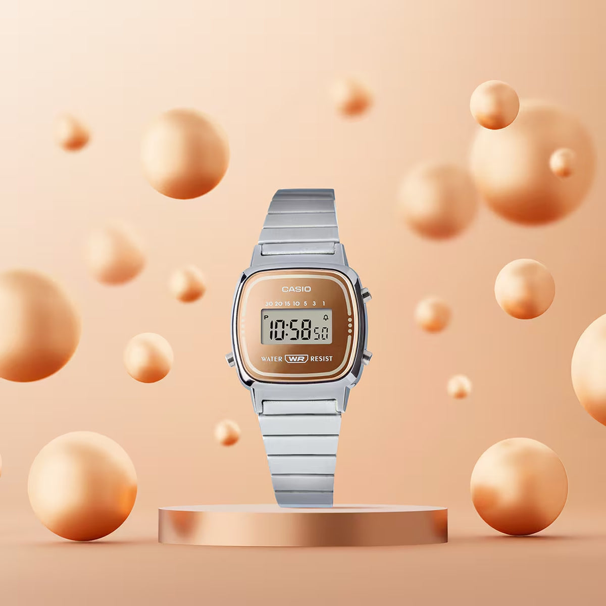 Montre Casio Vintage LA670WES-4A Digitale Argenté