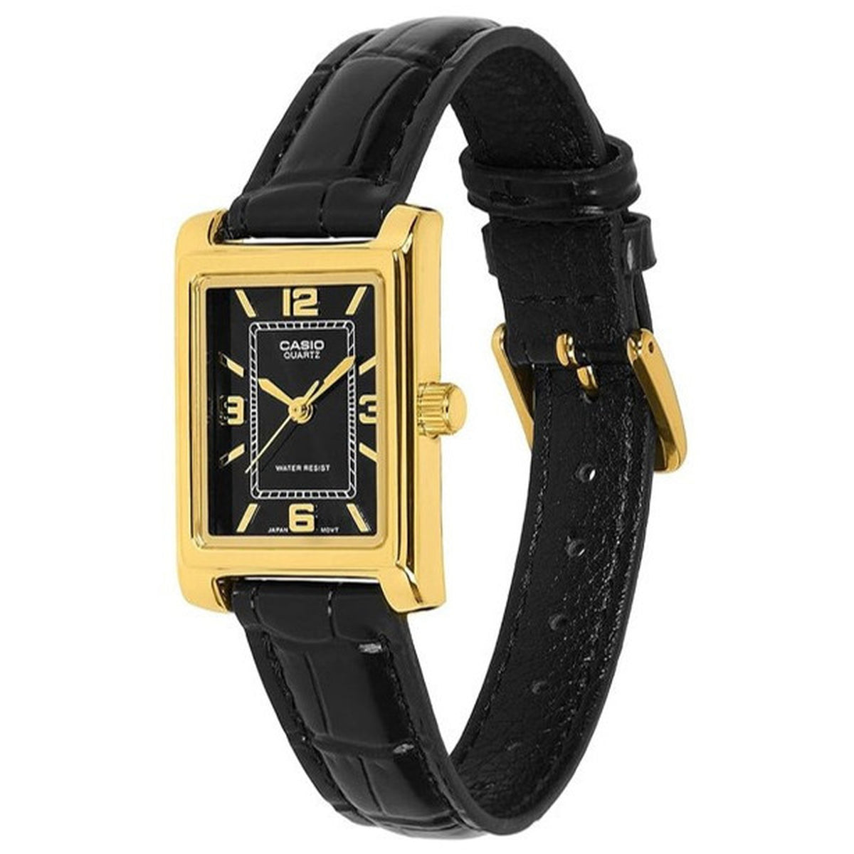 Montre Casio Timeless LTP-1234PGL-1A Cuir Noir Femme