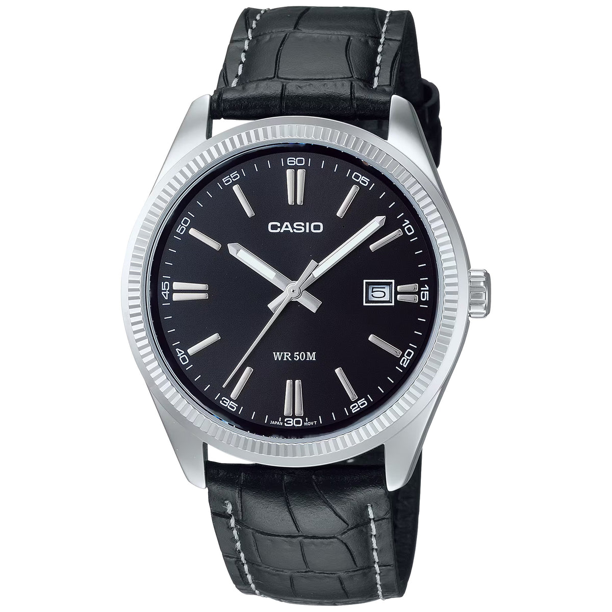 Montre Casio MTP-1302PL-1AV Homme Cuir Noir