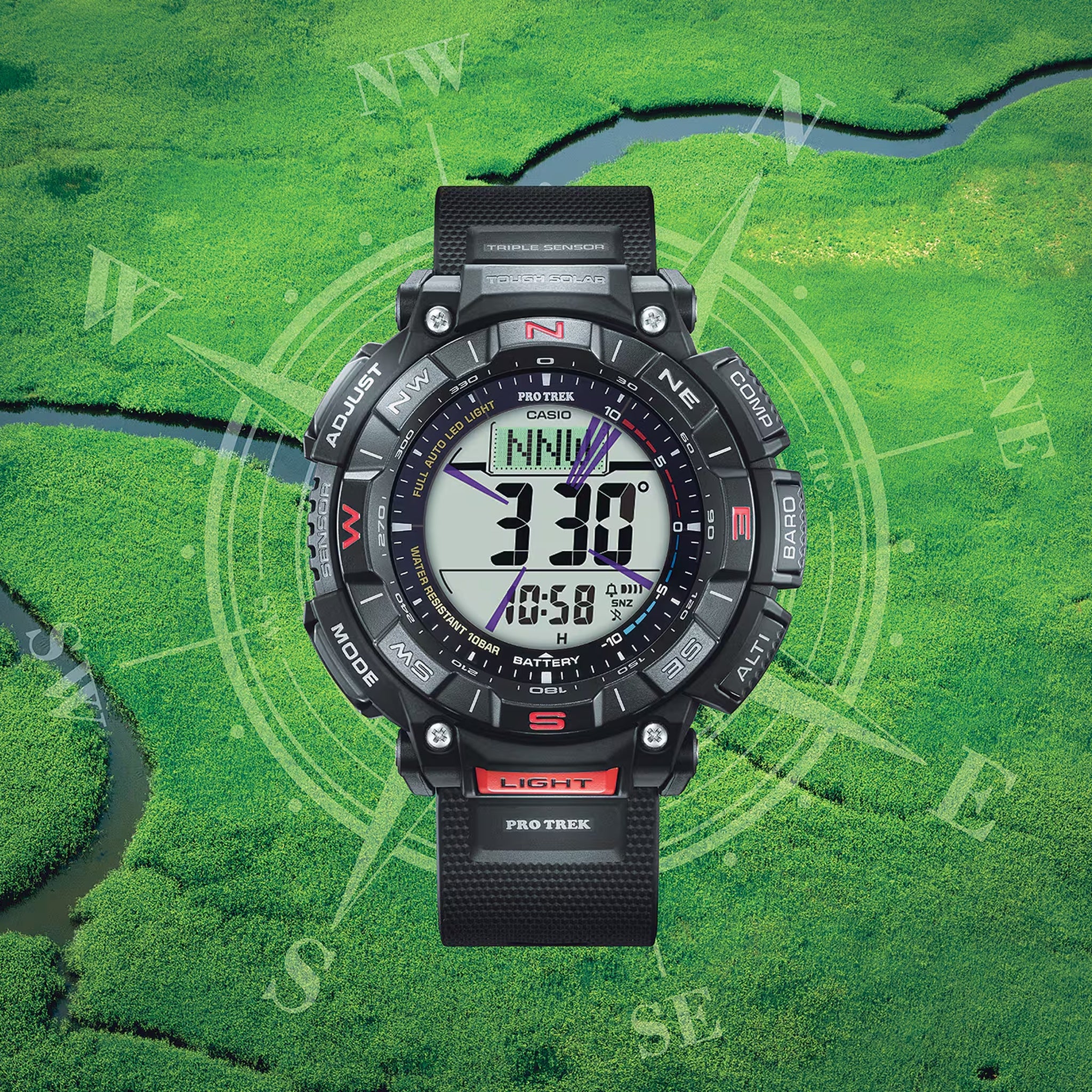 Casio Pro Trek PRG-340-1 Men's Black Red Watch
