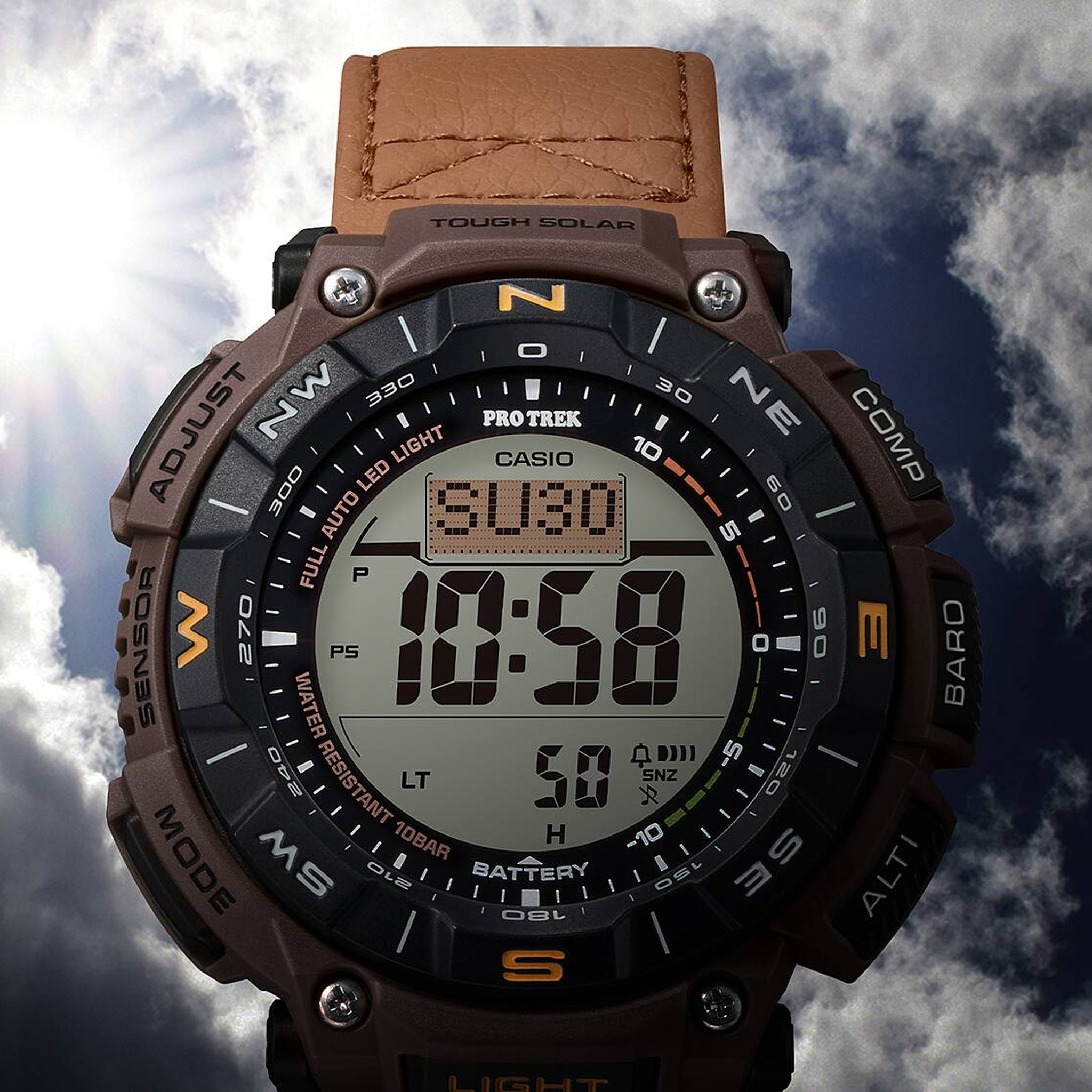 Casio Pro Trek PRG-340L-5 Men's Brown Leather Watch