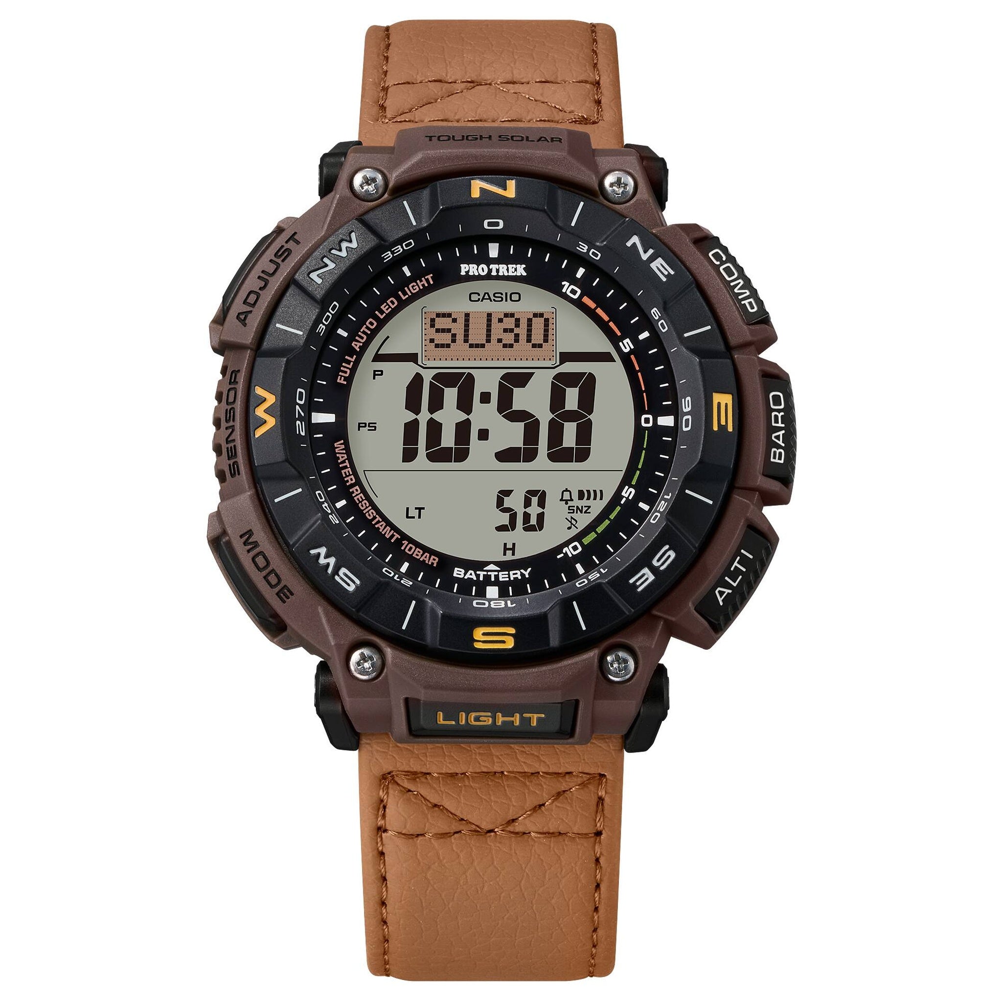 Casio Pro Trek PRG-340L-5 Men's Brown Leather Watch