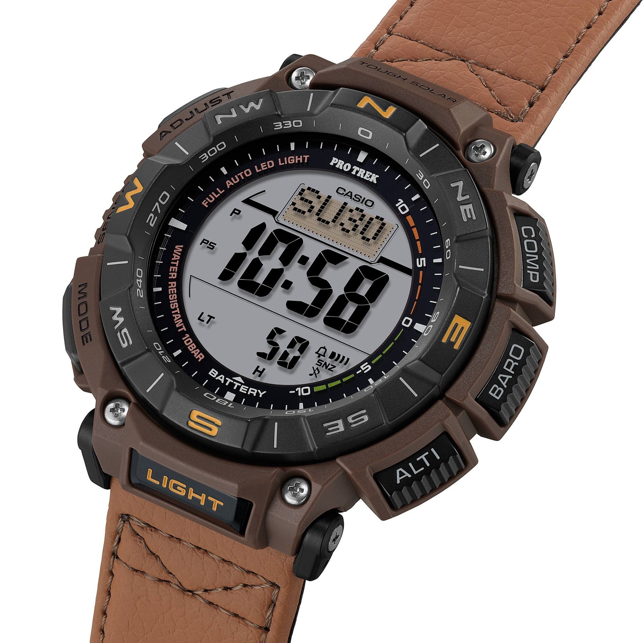 Casio Pro Trek PRG-340L-5 Men's Brown Leather Watch