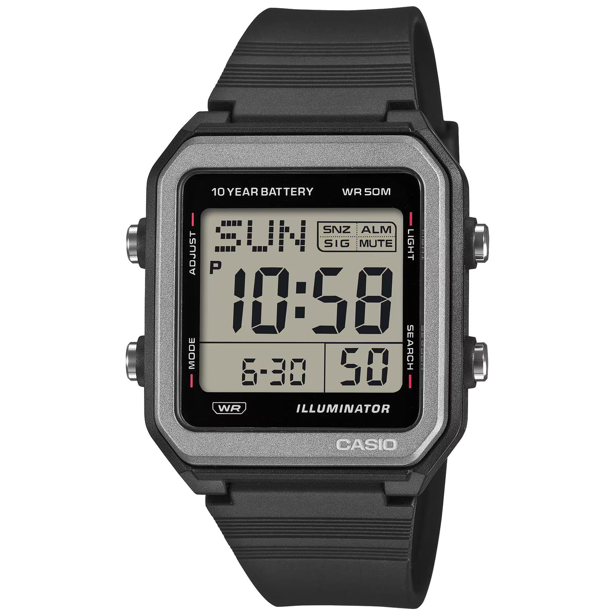 Casio W-221H-1AV Digitale Herrenuhr Schwarz