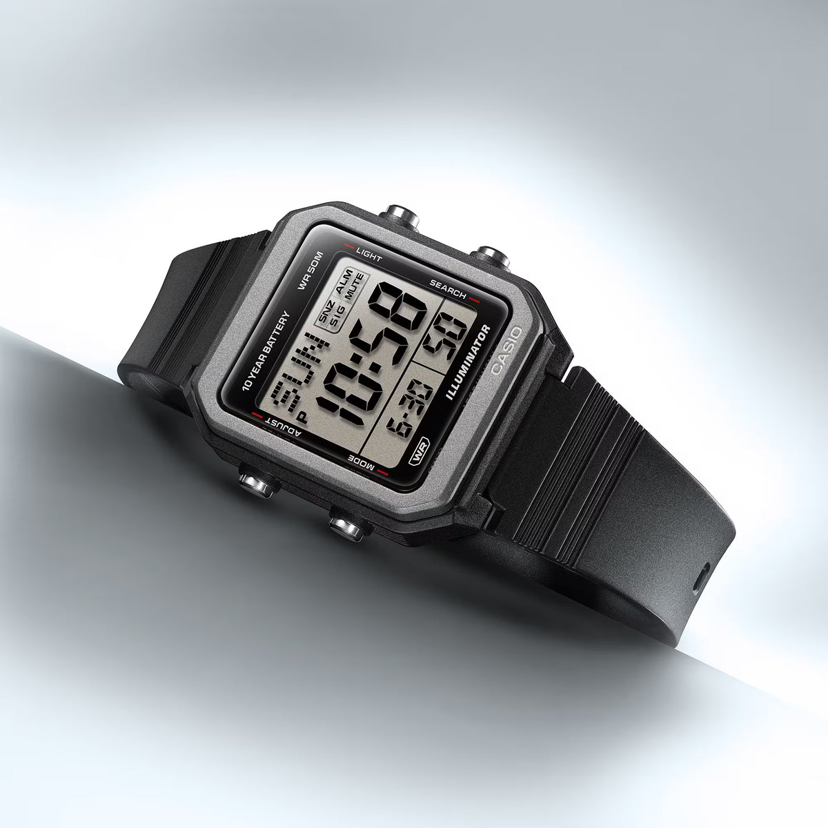 Casio W-221H-1AV Digitale Herrenuhr Schwarz