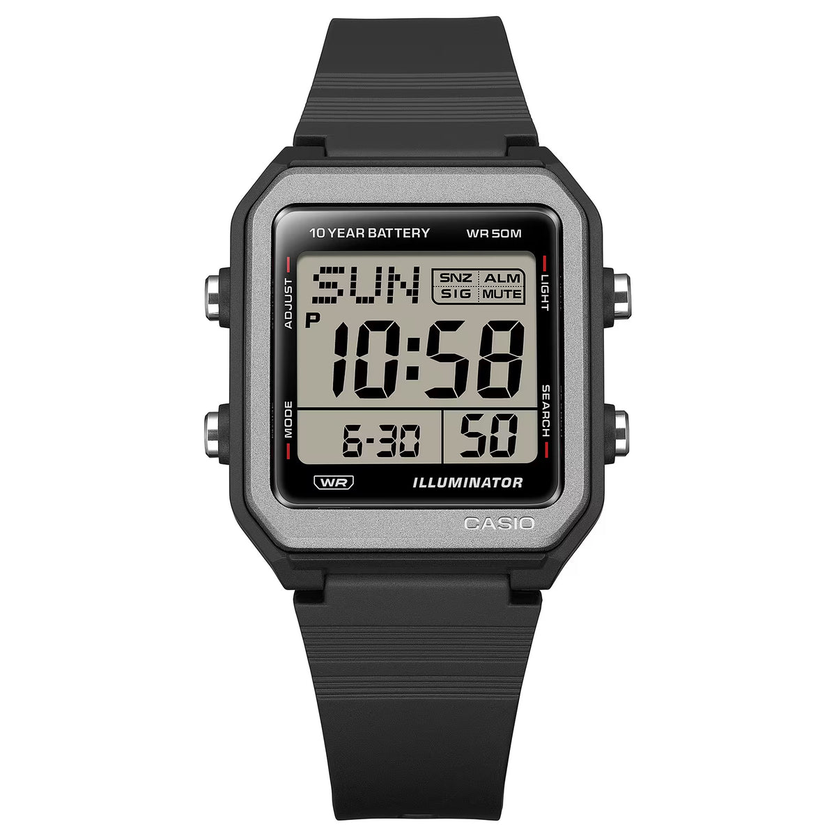 Casio W-221H-1AV Digitale Herrenuhr Schwarz