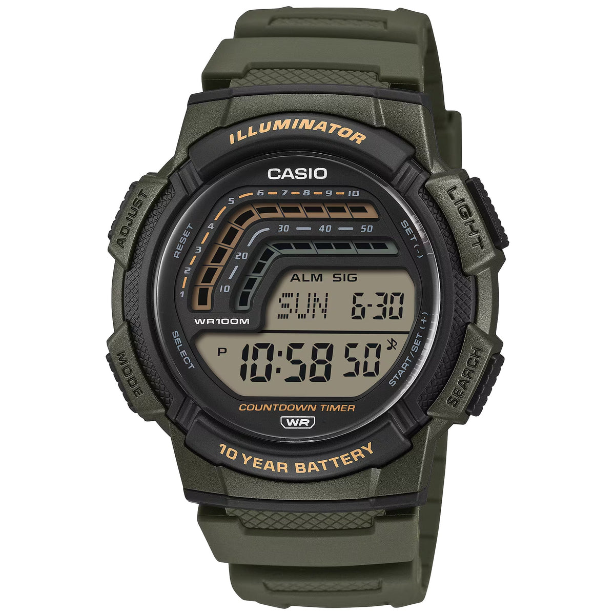 Casio Timeless WS-1800-3AV Digitale Uhr Grün
