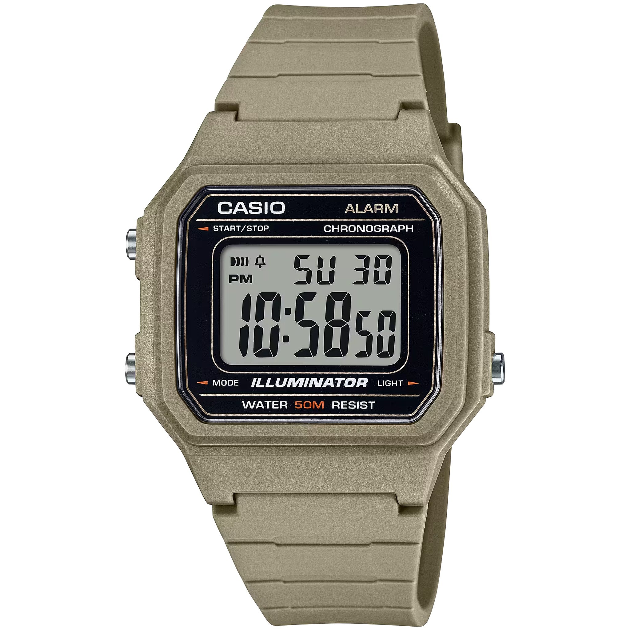 Casio Men's Watch W-217H-5A Quartz Digital Green Black