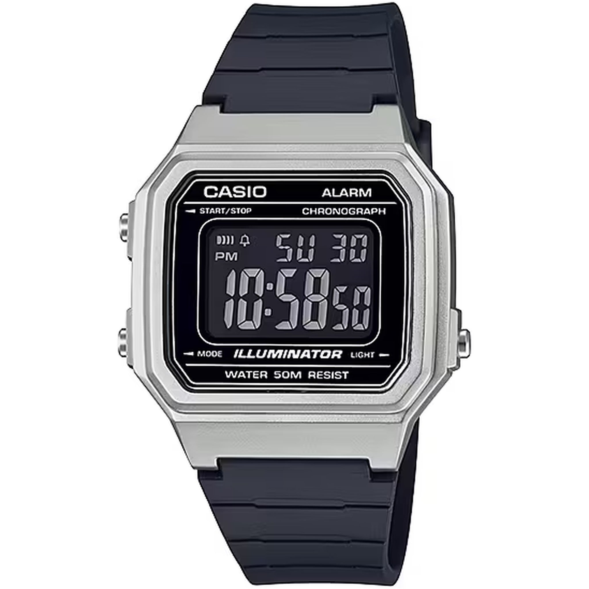 Casio Men's Watch W-217HM-7B Quartz Digital Silver Black