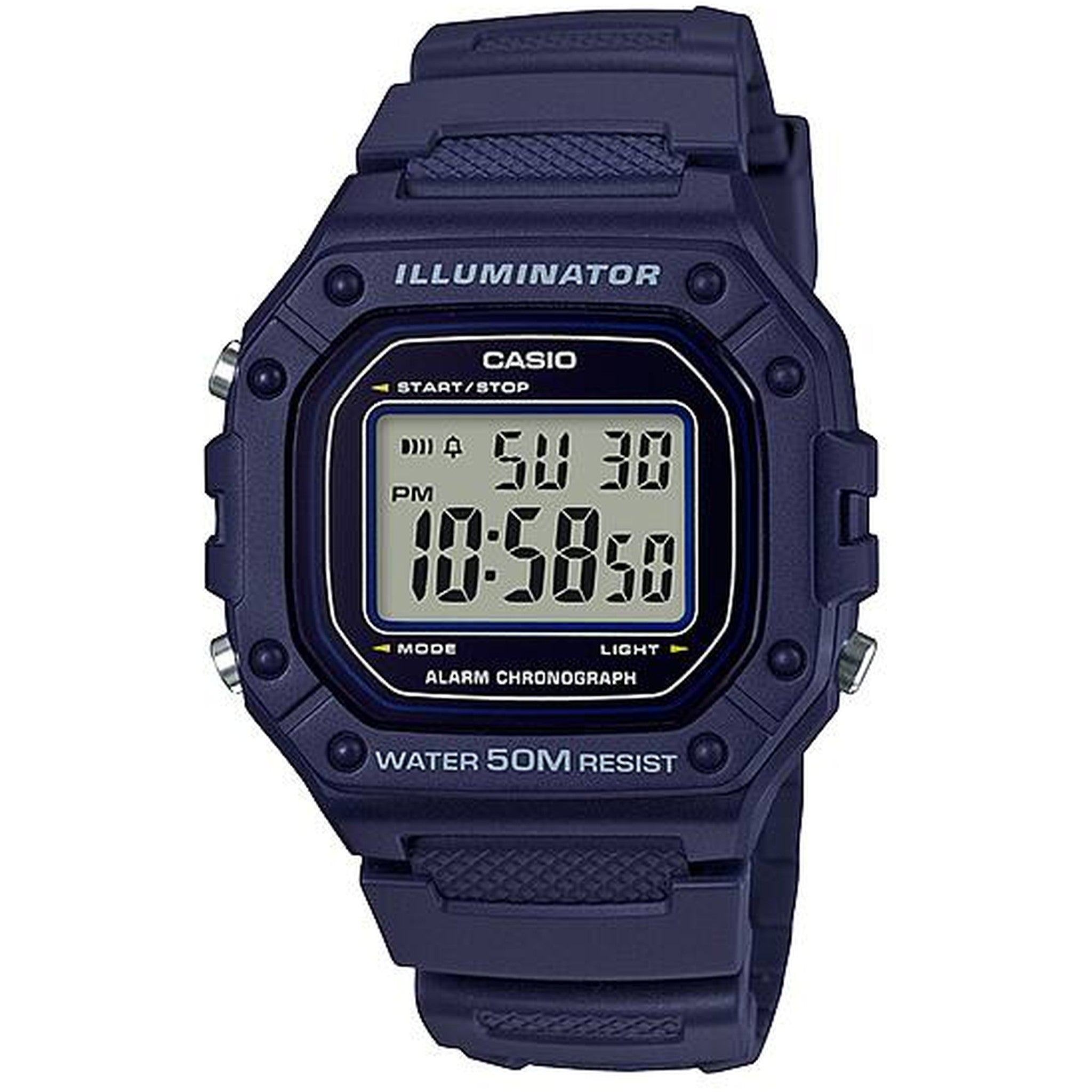 Casio Men's Watch W-218H-2A Quartz Digital Blue Black