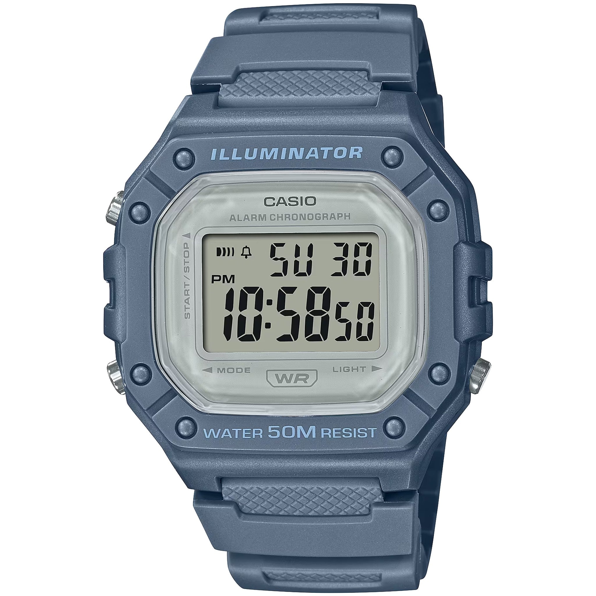 Montre Casio Femme W-218HC-2A Quartz Digitale Bleu Gris