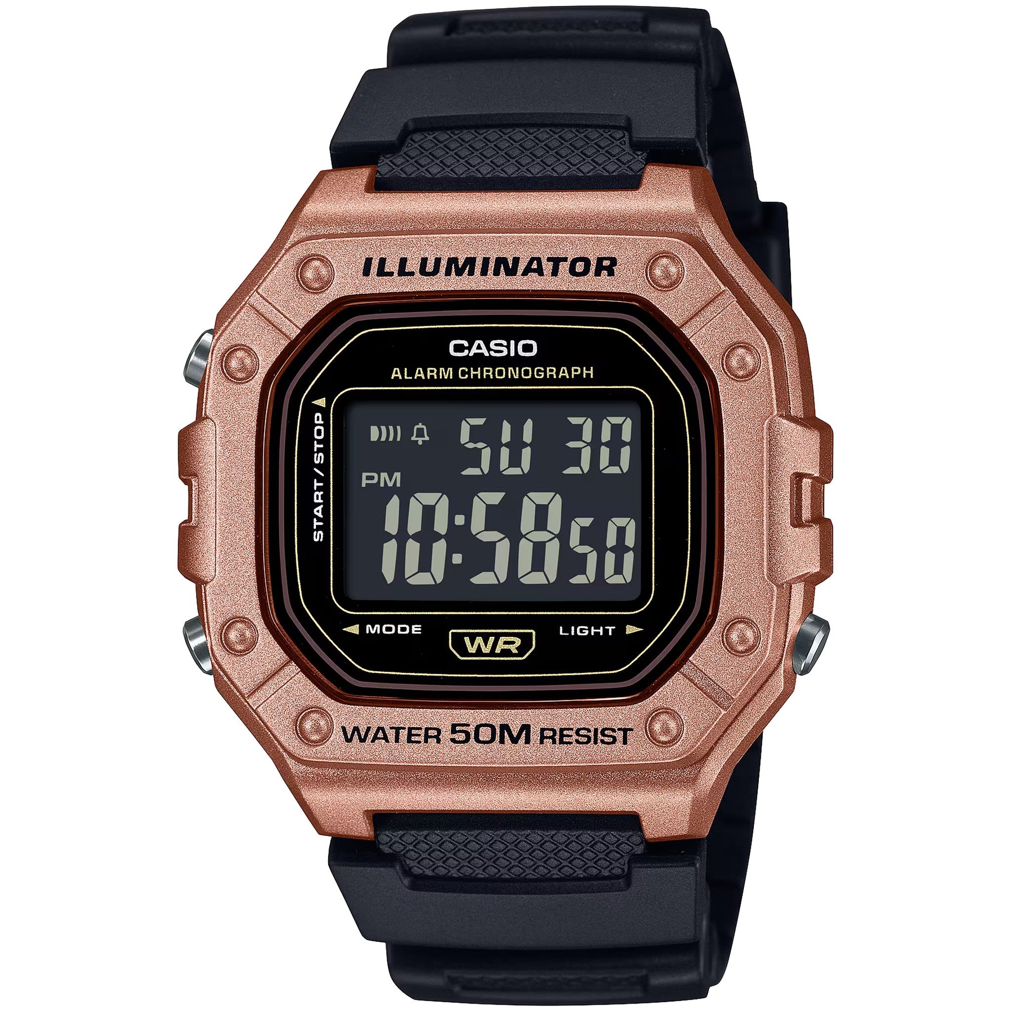 Casio Men's Watch W-218HM-5B Quartz Digital Rose Black