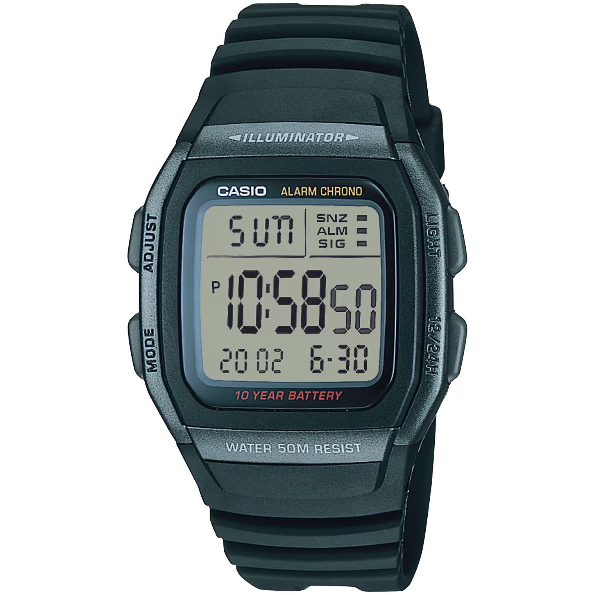 Casio Men's Watch W-96H-1B Quartz Digital Green Black