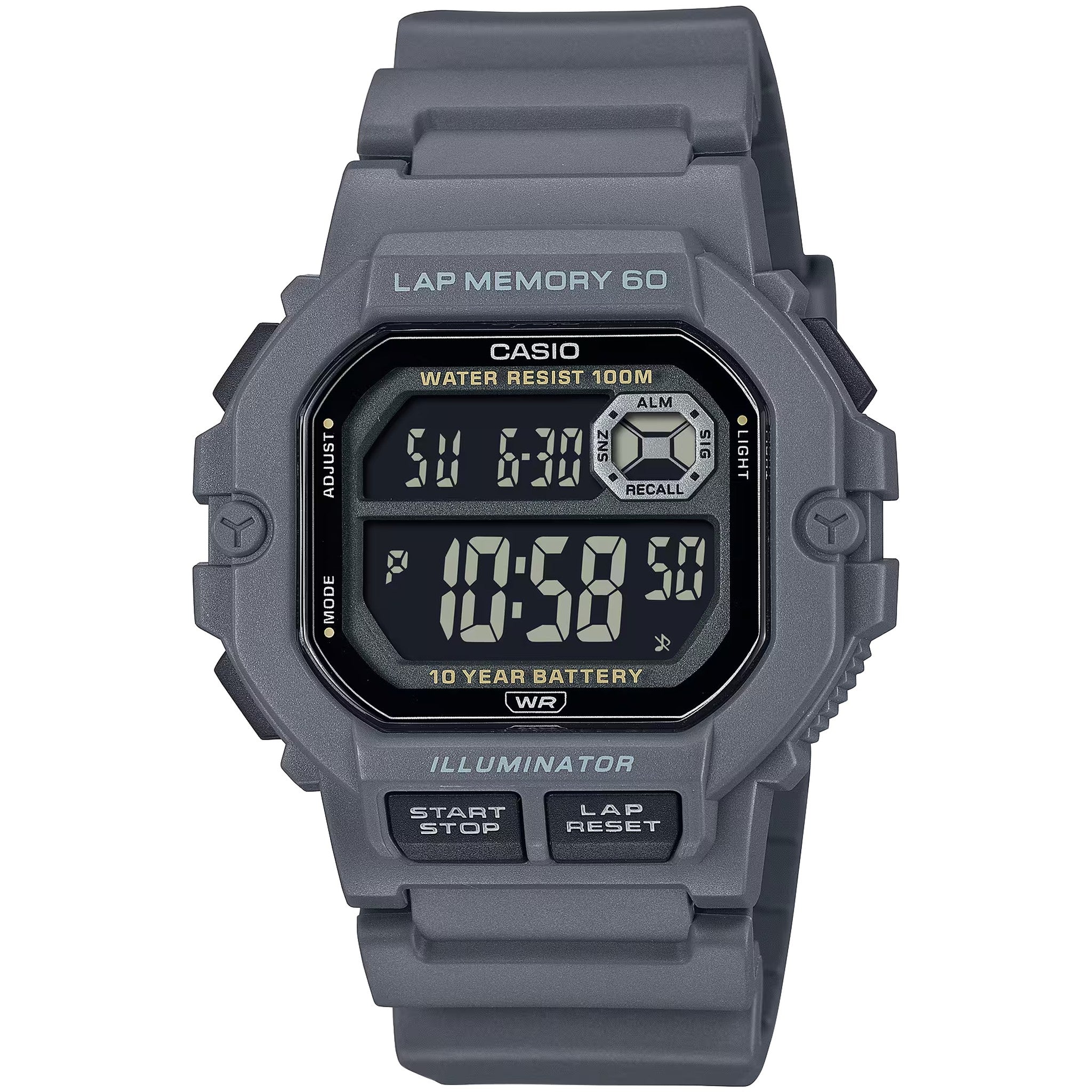 Casio Men's Watch WS-1400H-8B Quartz Digital Grey Black