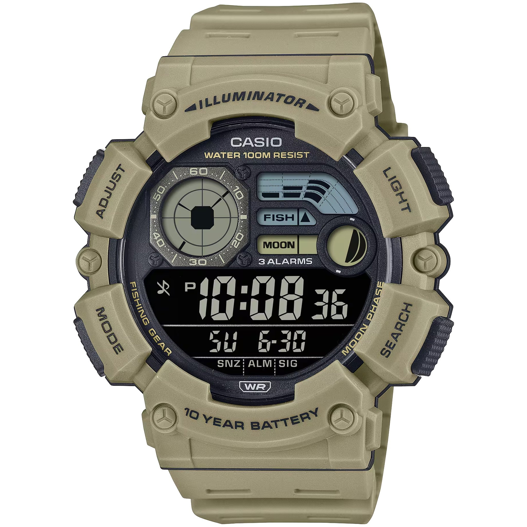 Casio Men's Watch WS-1500H-5B Quartz Digital Green Black