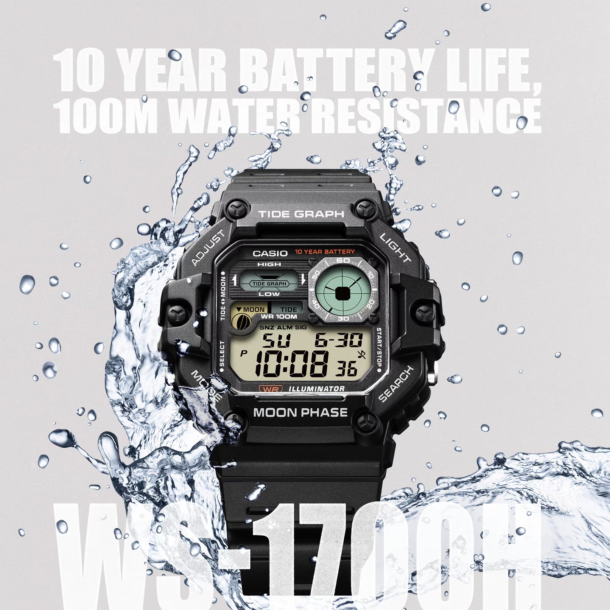 Casio Men's Watch WS-1700H-1A Quartz Digital Black