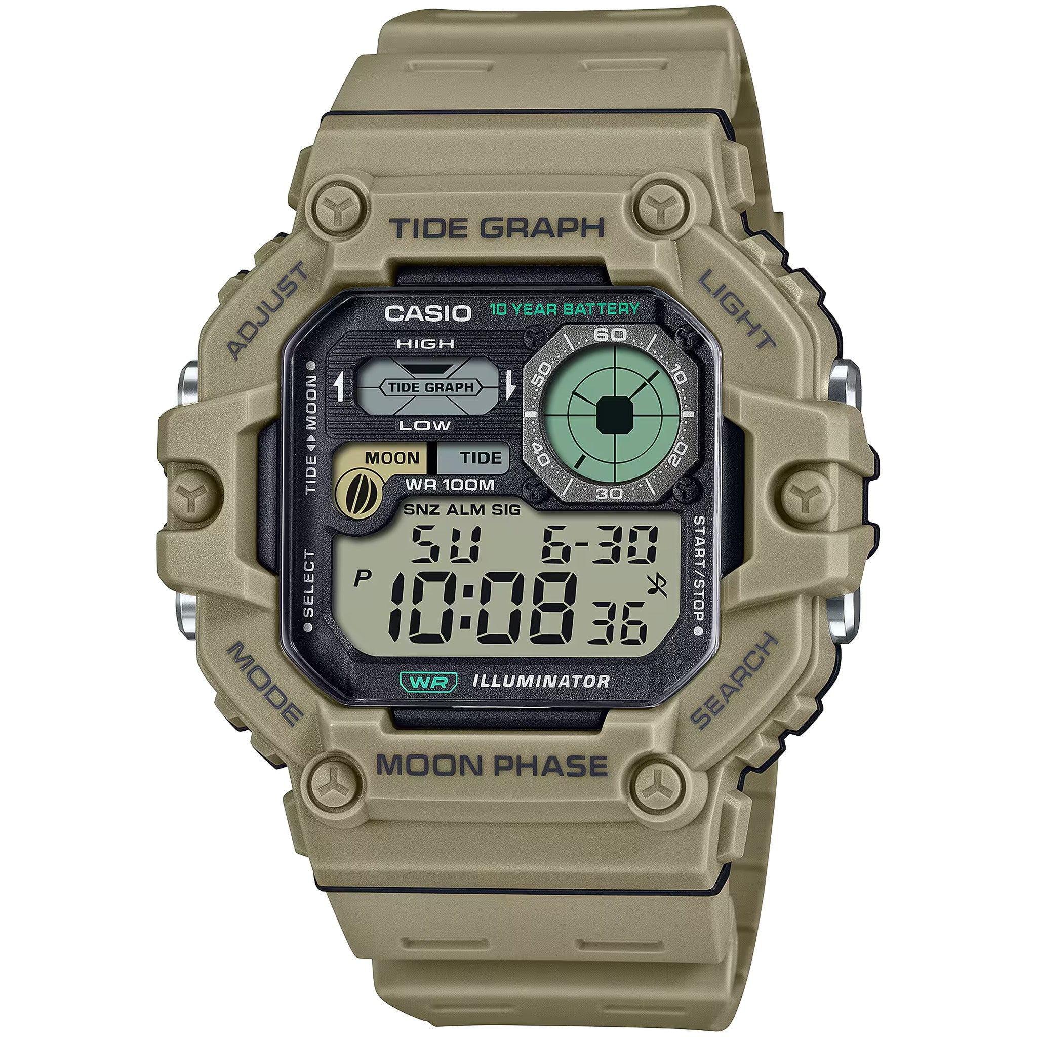 Casio Men's Watch WS-1700H-5A Quartz Digital Green Black