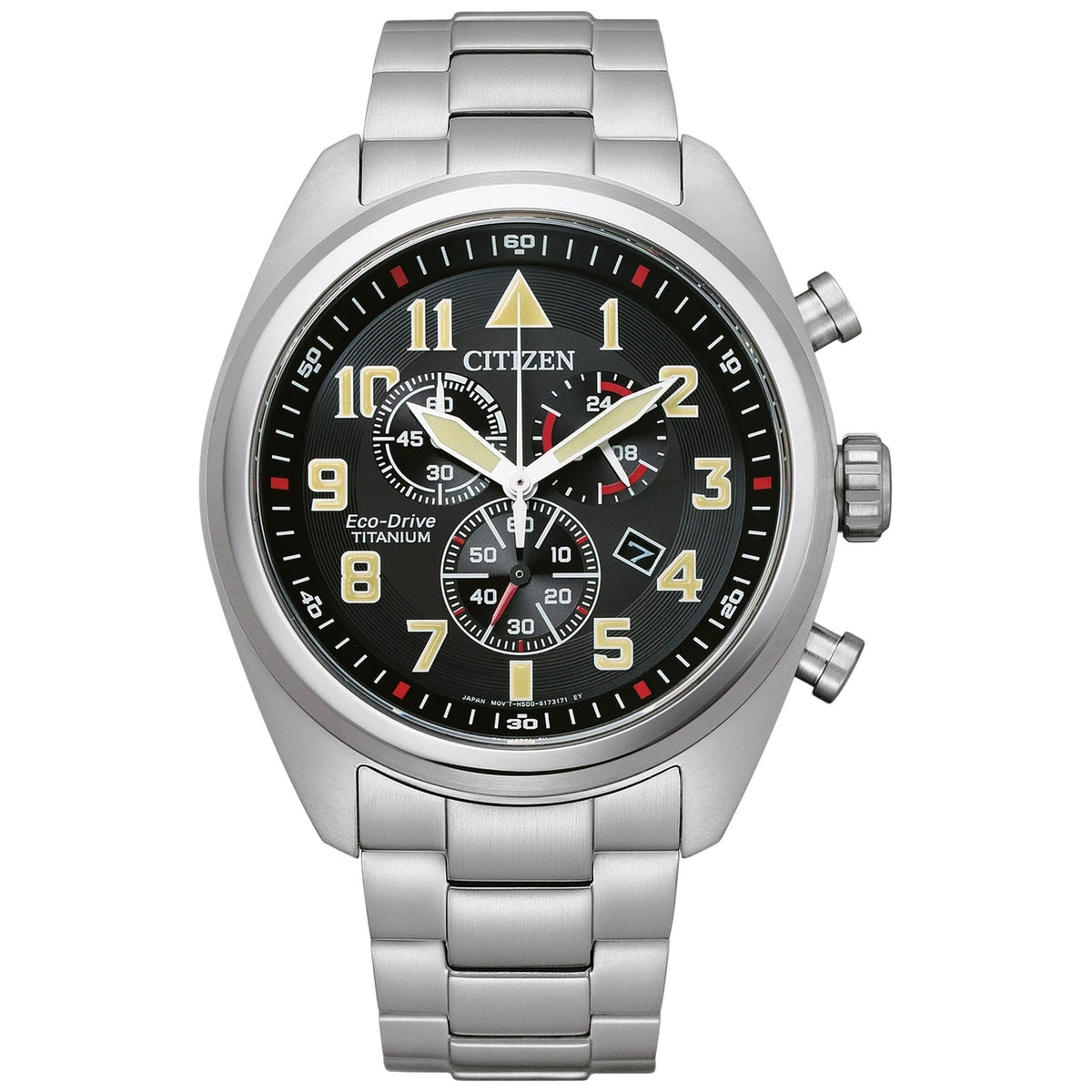 Montre Citizen AT2480-81E Chronographe Eco-Drive 43.5mm Super Titanium Noir Homme