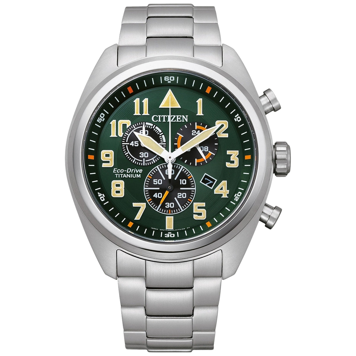 Montre Citizen AT2480-81X Chronographe Eco-Drive 43.5mm Super Titanium Vert Homme