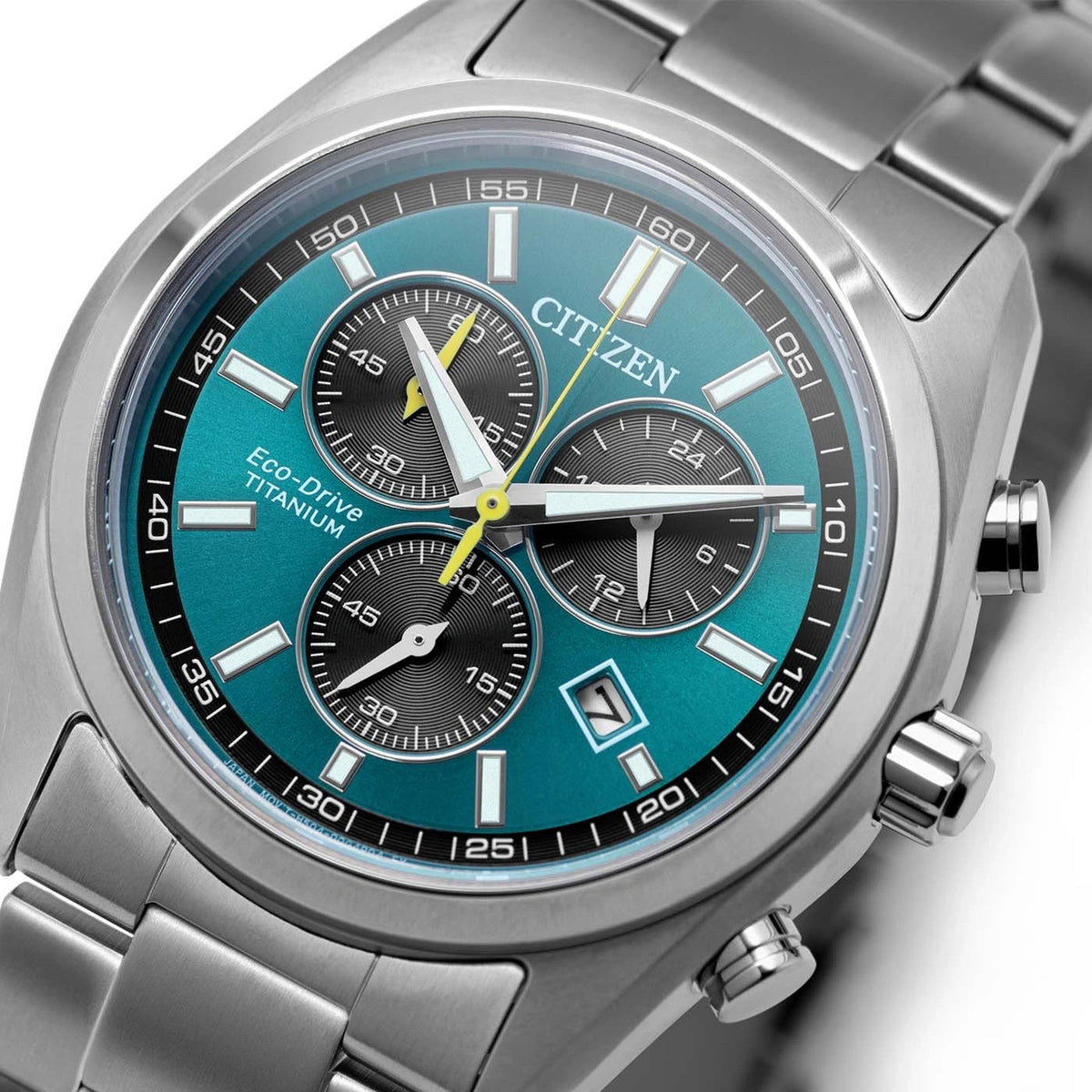 Montre Citizen AT2590-59X Chronographe Eco-Drive 40mm Super Titanium Vert Homme