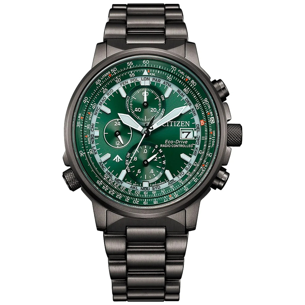 Montre Citizen AT8304-57W Sky Chronographe Eco-Drive 41mm Vert Homme