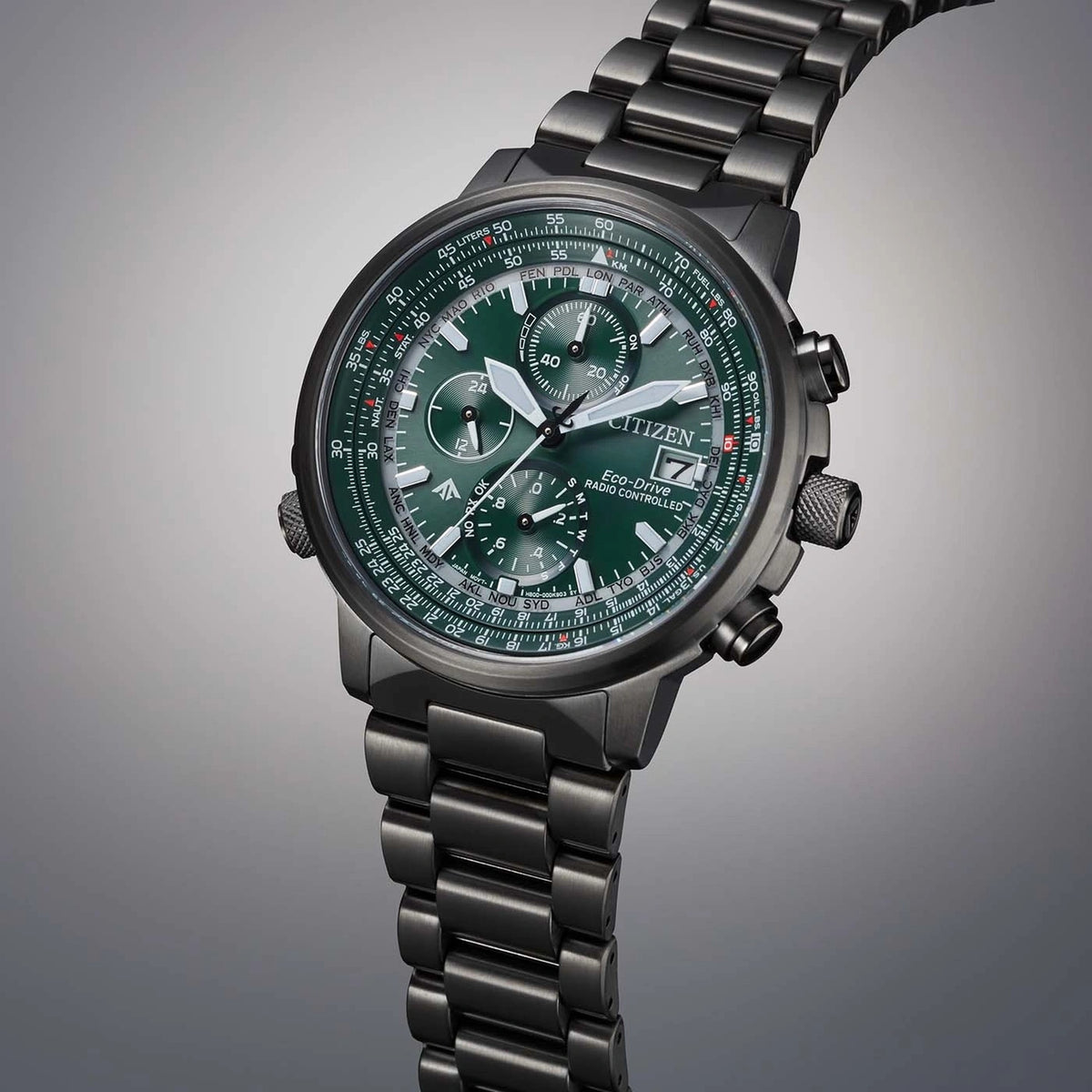Relógio Citizen AT8304-57W Sky Cronógrafo Eco-Drive 41mm Verde Homem
