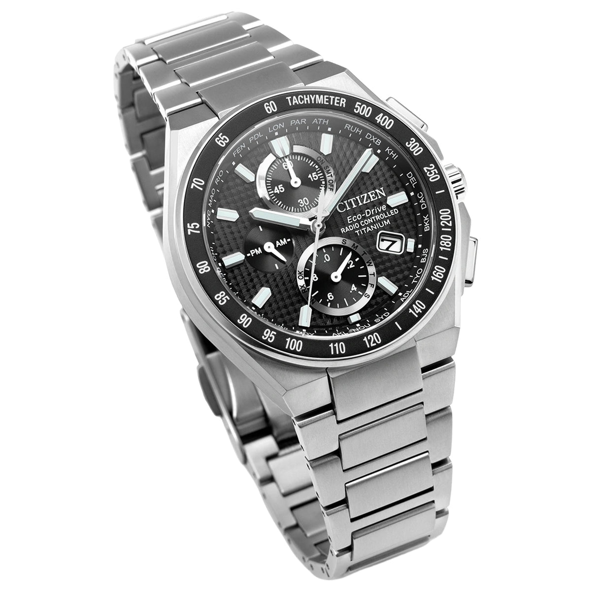 Montre Citizen AT8390-55E Eco-Drive Radio-Contrôlé 40.5mm Super Titanium Noir Homme