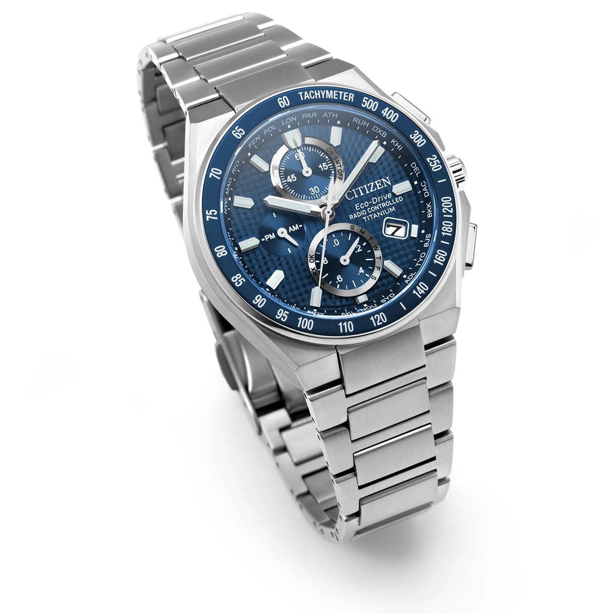 Montre Citizen AT8396-59L Eco-Drive Radio-Contrôlé 40.5mm Super Titanium Bleu Homme