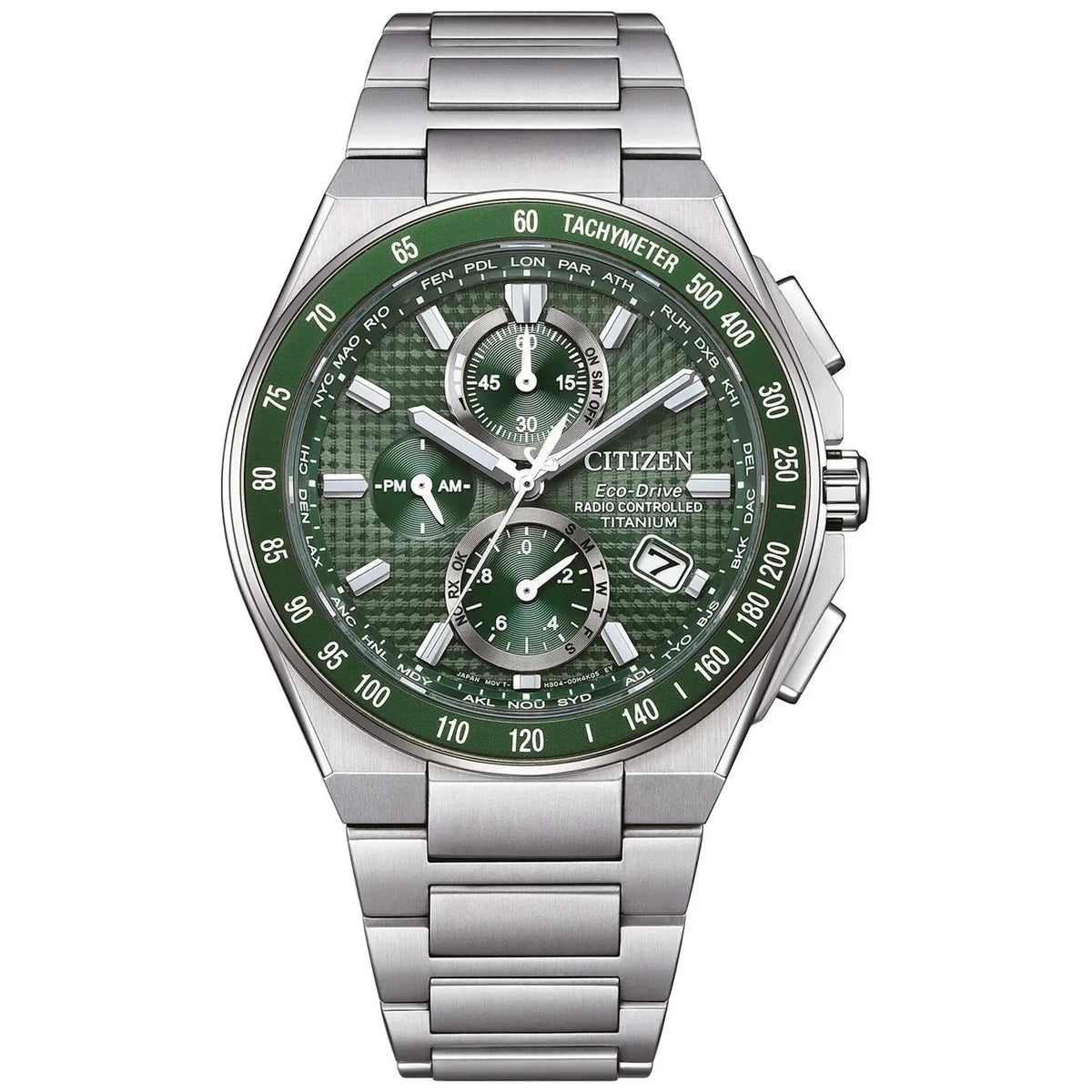 Montre Citizen AT8398-53X Eco-Drive Radio-Contrôlé 40.5mm Super Titanium Vert Homme