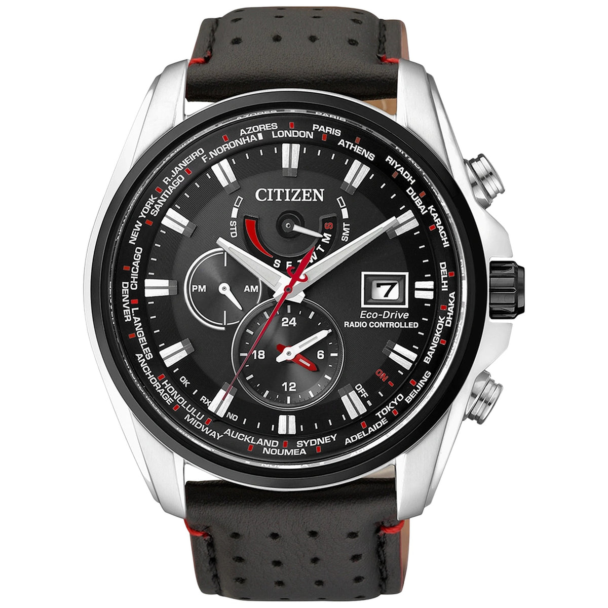 Montre Citizen AT9036-08E Eco-Drive 44mm Cuir Noir Homme