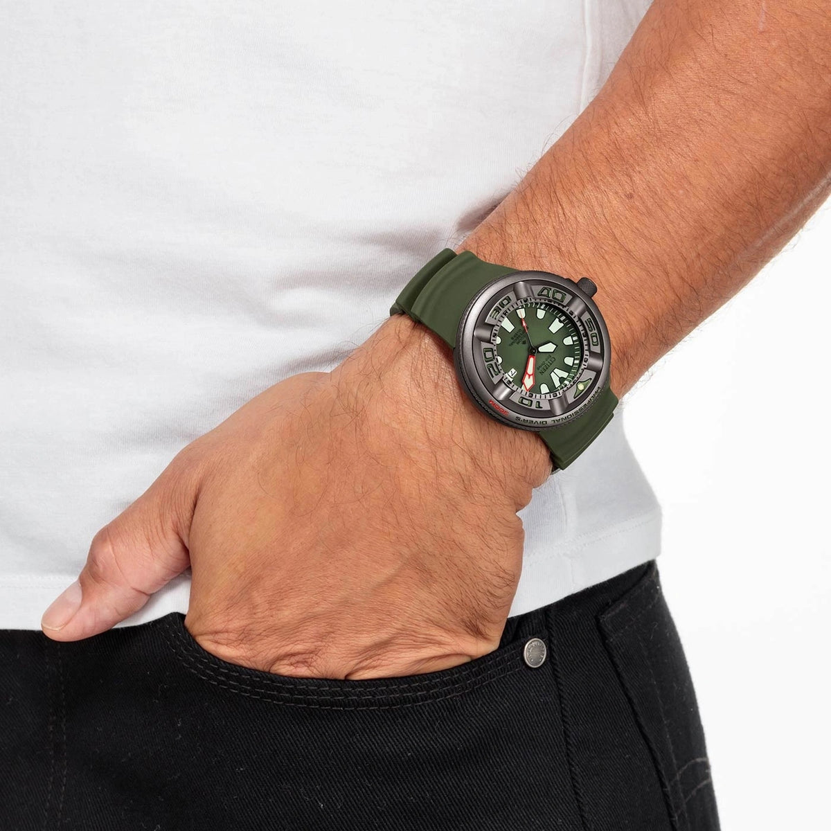 Montre Citizen BJ8057-17X Prof. Diver 300 Eco-Drive 48mm Vert Homme