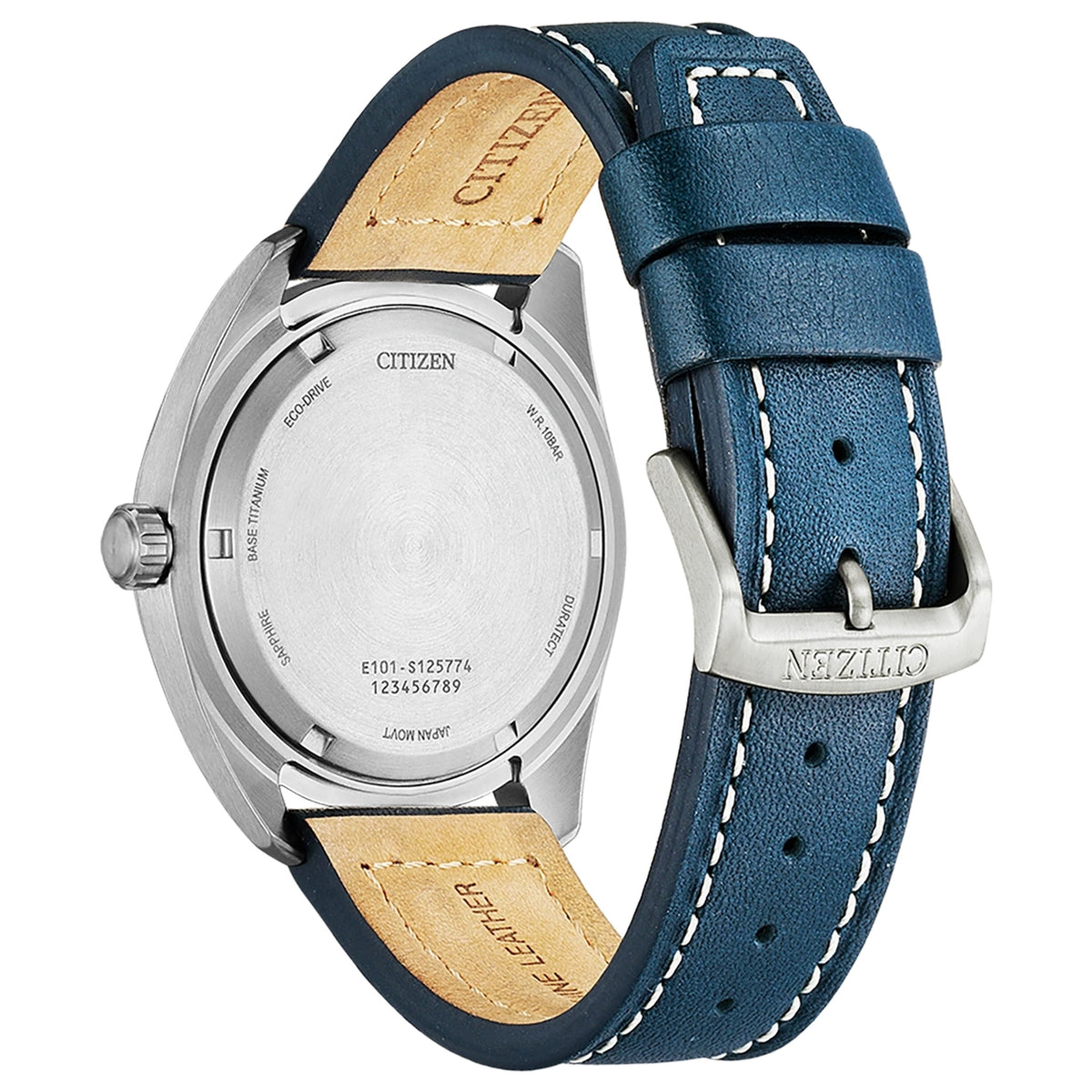 Citizen BM8560-45LE Eco-Drive 42mm Super Titanium Blauw Leer Herenhorloge