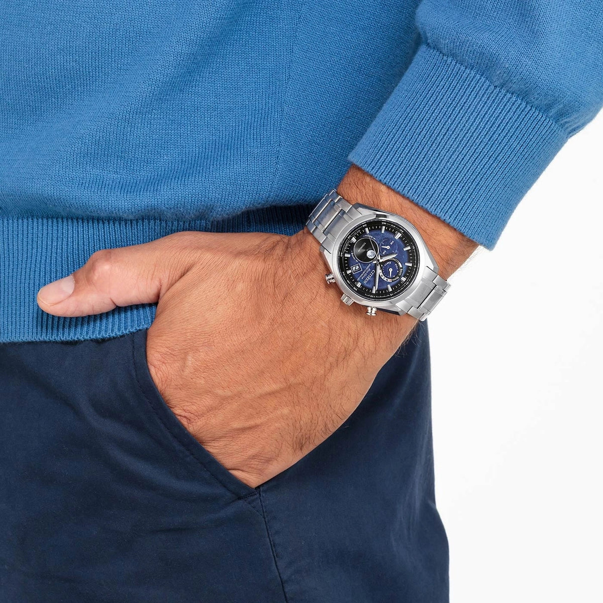 Montre Citizen BY1010-81L Eco-Drive 43mm Super Titanium Bleu Homme