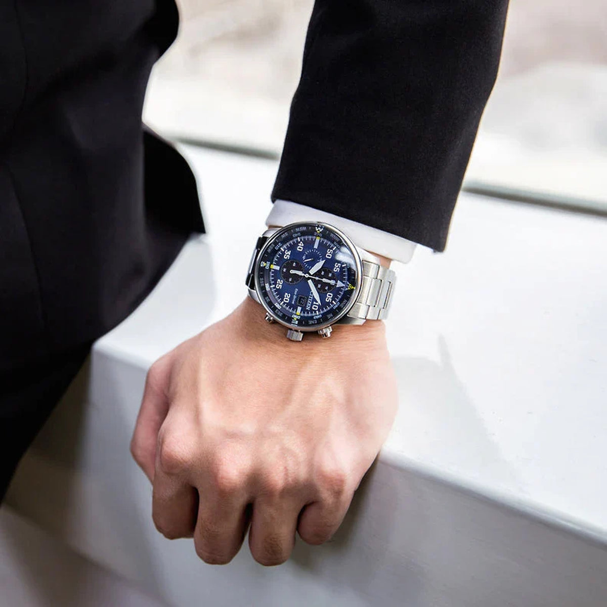Montre Citizen CA0690-88L Chronographe Eco-Drive 44mm Bleu Homme