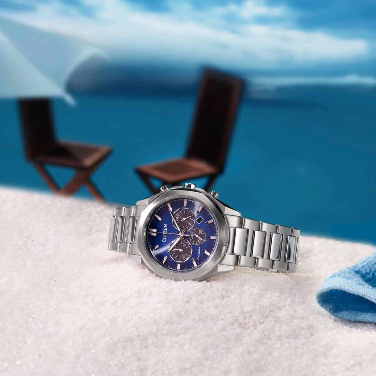 Montre Citizen CA4590-81L Chronographe Eco-Drive 41mm Bleu Homme