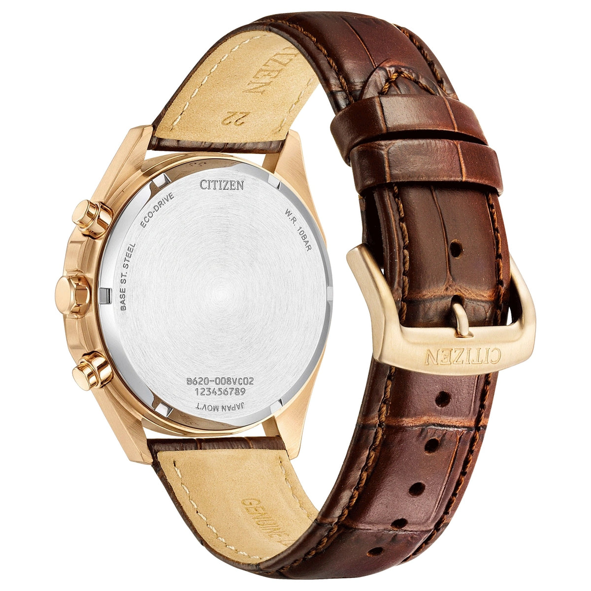 Relógio Citizen CA4593-15A Cronógrafo Eco-Drive 41mm Pele Marfim Homem