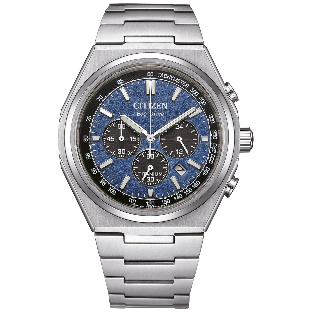 Montre Citizen CA4610-85L Chronographe Eco-Drive 42.5mm Super Titanium Bleu Homme