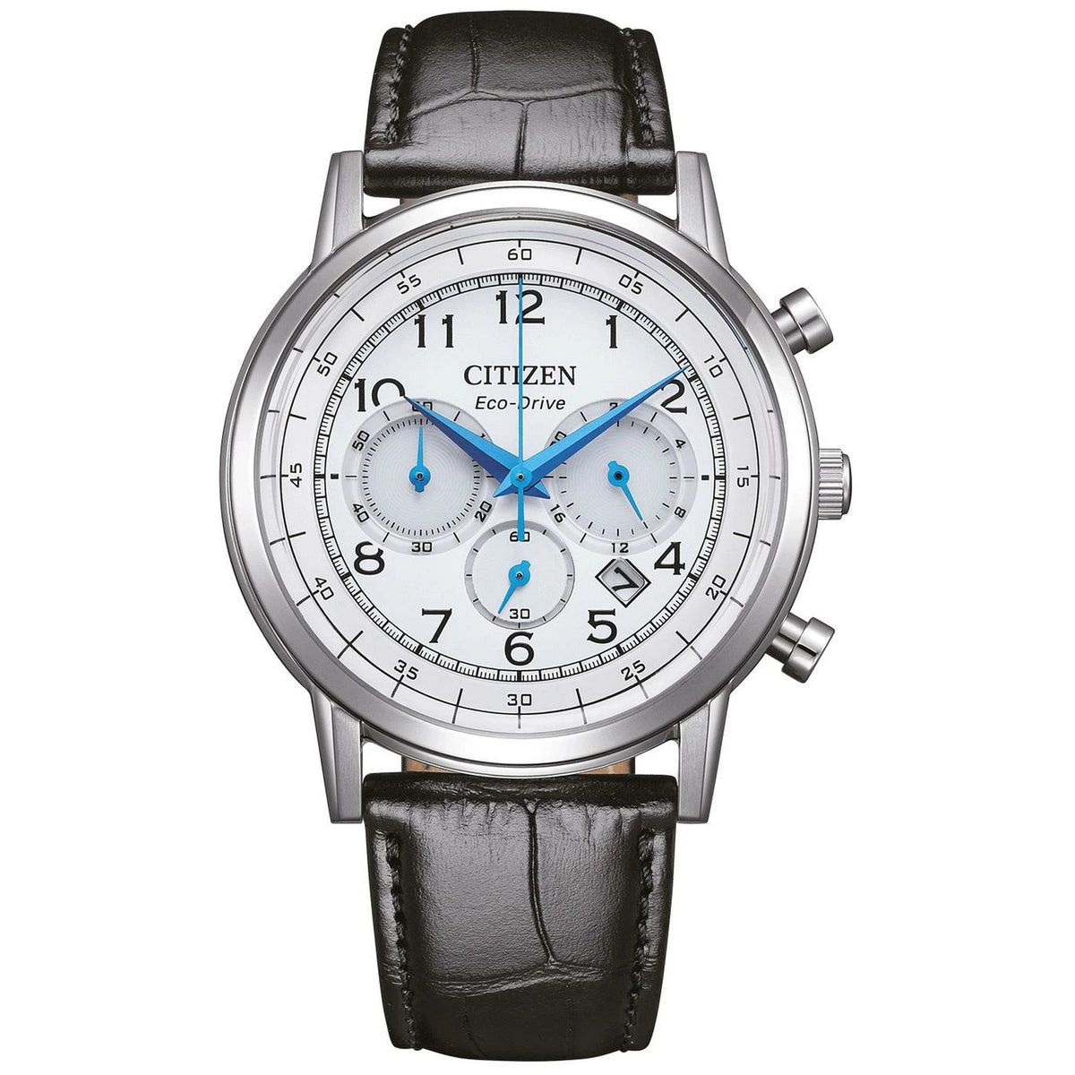 Montre Citizen CA4630-02A Chronographe Eco-Drive 42mm Cuir Blanc Homme