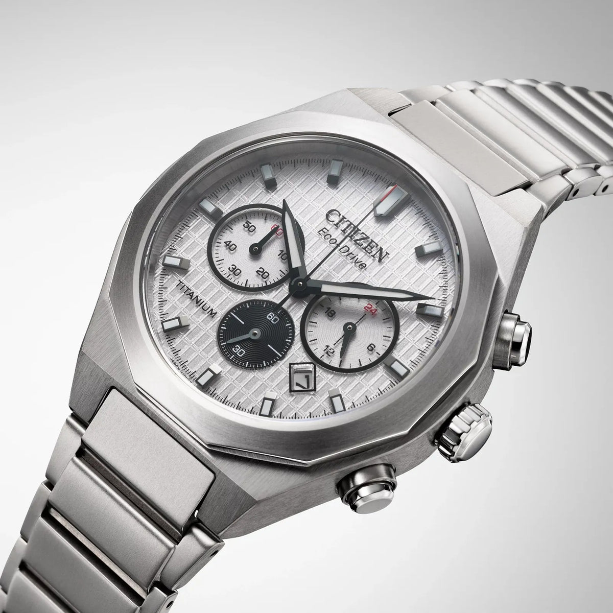 Montre Citizen CA4690-51A Chronographe Eco-Drive 41mm Super Titanium Blanc Homme