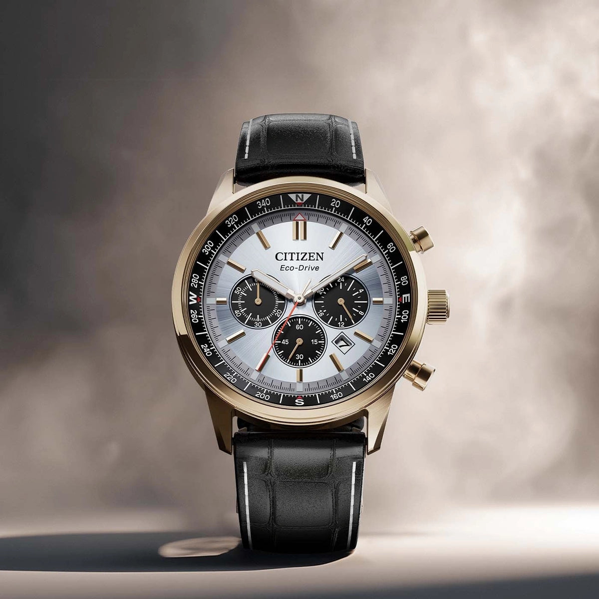 Montre Citizen CA4723-03A Chronographe Eco-Drive 42mm Cuir Argenté Homme